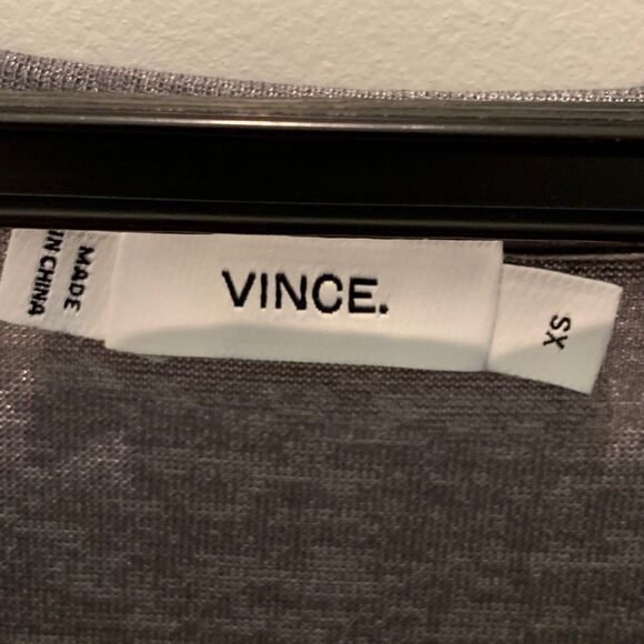 Vince Ladies Long Sleeve cross front top, Grey XS - Picture 3 of 5